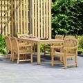 Rosecliff Heights Aracely International Home Outdoor 7 Piece Teak Dining Set Wood/Teak in Brown/White | 29 H x 35 W x 63 D in | Wayfair