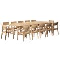 Red Barrel Studio® Nayloni Outdoor 13 Piece Teak Dining Set Wood/Teak in Brown/White | Wayfair 6182AFA00B1F49F18D5C73302328F22F