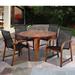 Highland Dunes Trost International Home Outdoor 5 Piece Dining Set Wood in Brown/White | 29 H x 47 W x 47 D in | Wayfair