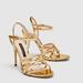 Zara Shoes | Gold Strappy Heel Pumps | Color: Gold | Size: 8
