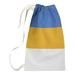 East Urban Home La Bear College Laundry Bag Fabric in Gray/White/Yellow | Medium (36" H x 28" W x 1.5" D) | Wayfair