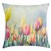 East Urban Home Floral Indoor/Outdoor 36" Throw Pillow Cover Polyester | 36 H x 36 W x 0.1 D in | Wayfair F197E6988DA741C794D44A48B32548BB
