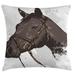 East Urban Home Wild Horse Portrait Indoor/Outdoor 28" Throw Pillow Cover Polyester | 28 H x 28 W x 0.1 D in | Wayfair