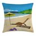 East Urban Home Beach Sunshine Sand Waves Indoor/Outdoor 26" Throw Pillow Cover Polyester | 40 H x 40 W x 0.1 D in | Wayfair