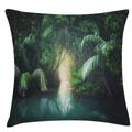 East Urban Home Tropical Lake Mangrove Rainforest Indoor/Outdoor 36" Throw Pillow Cover Polyester | 36 H x 36 W x 0.1 D in | Wayfair