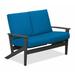 Winston Porter Chrisa Loveseat w/ Cushions Plastic/Metal in Gray | 38 H x 51.5 W x 31 D in | Outdoor Furniture | Wayfair