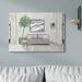 Winston Porter 'Modern Living Room Interior Design Green ' Graphic Art Canvas/Metal in Gray | 30 H x 40 W x 1.5 D in | Wayfair