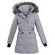 shelikes Womens Winter Coat Ladies Faux Fur Hooded Puffer Belted Quilted Long Jacket Warm Parka Coats With Detachable Hood