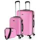 ITACA - Kosmetikkoffer Hartschale Groß, Beautycase Damen, Trolley & Handgepäck Koffer: Beauty Case Hartschale, Kosmetik Koffer, Kosmetiktasche Groß - Ideal für Reisen! T71535, Rosa