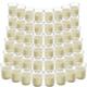 BELLE VOUS 48 Pack Unscented Clear Glass Filled Votive Candles - 12 Hour Burn Time - Clear Glass Holders with Hand Poured Warm White Wax Candles - Ideal for Weddings, Spas, Aromatherapy & Home Decor