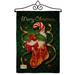 Breeze Decor Xmas Stocking Winter Christmas Impressions 2-Sided Burlap 19 x 13 in. Garden Flag in Black/Red | 18.5 H x 13 W x 1 D in | Wayfair