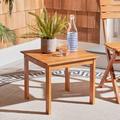 Highland Dunes Updike Wooden Dining Table Wood in Brown/White | 15.75 H x 18.5 W x 18.5 D in | Outdoor Dining | Wayfair