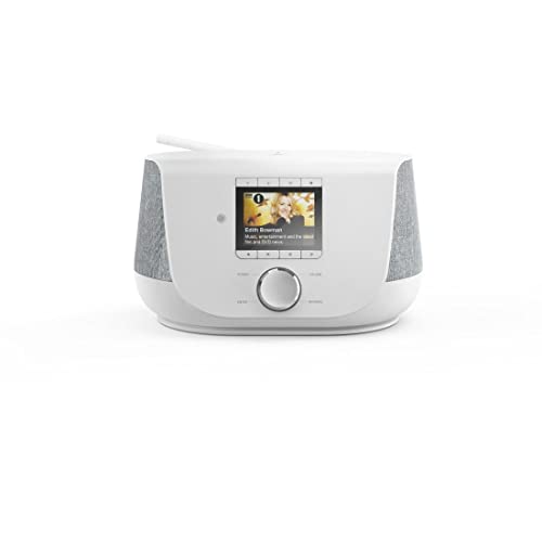 Hama DAB+ Digitalradio Internetradio (Smart Radio mit 2-Wege-Lautsprecher & Handy-Ladefunktion, WLAN/DAB/DAB+/FM, Bluetooth/Spotify Streaming, Stationstasten, Radio-Wecker, App) Internet-Radio weiß
