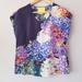 Anthropologie Tops | Anthropologie Maeve Folral Silk Top Size 2 | Color: Blue/Purple | Size: 2