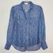 Anthropologie Tops | Cloth & Stone Anthropologie Aztec Chambray Top | Color: Blue | Size: Xs