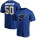 Men's Fanatics Branded Jordan Binnington Blue St. Louis Blues Team Authentic Stack Name & Number T-Shirt