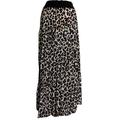 Ladies Animal Leopard Print Pleated Skirt with Elasticated Waistband Maxi Length Great for Everyday Casual Holiday Summer (A95) - Made in Italy (Cream)