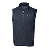 Men's Cutter & Buck Navy Penn State Nittany Lions Mainsail Full-Zip Vest