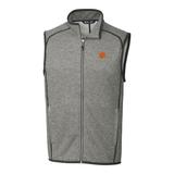 Men's Cutter & Buck Gray Clemson Tigers Mainsail Full-Zip Vest