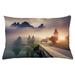 East Urban Home Landscape Indoor/Outdoor Lumbar Pillow Cover Polyester | 16 H x 26 W x 0.1 D in | Wayfair 5193E77DF1EB4759AA42250486CCCC39