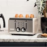 HADEN Cotswold 4-Slice Wide Slot Toaster Stainless Steel in Gray/White | 7.5 H x 11.25 W x 10.75 D in | Wayfair 75011