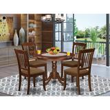 Winston Porter ZiZi 4 - Person Rubberwood Solid Wood Dining Set Wood/Upholstered in Brown | Wayfair 6F5E0420A5AB48FA81559CCA8BBAB566