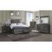 Rosdorf Park Alekos Storage Platform Bed Wood & /Upholstered/Faux leather in Brown/Gray | 68 H x 63 W x 92 D in | Wayfair