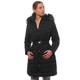 SS7 Womens Parka Coat Faux Fur Hood Jacket Sizes 20 18 12 10 14 16 Black