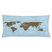 East Urban Home World Map Indoor/Outdoor Lumbar Pillow Cover Polyester in Brown | 16 H x 26 W x 0.1 D in | Wayfair B4F48E4A92DF41BCBB9705A782A4FCE6