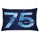 East Urban Home 75Th Birthday Indoor/Outdoor Lumbar Pillow Cover Polyester | 16 H x 26 W x 0.1 D in | Wayfair C5874D68A22341FB9E4E28F90CF752AE