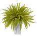 Winston Porter 6.25" Artificial Fern Plant in Planter Silk/Plastic/Metal | 14 H x 12 W x 12 D in | Wayfair EEB03486FA50402498D63FA50B138EF9