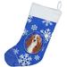 The Holiday Aisle® Winter Snowflakes Christmas Stocking Polyester in Blue | 18 H x 13.5 W in | Wayfair 6899773ACDD44808890B7081B2C4D23B