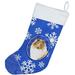 The Holiday Aisle® Winter Snowflakes Christmas Stocking Polyester in Blue | 18 H x 13.5 W in | Wayfair 32D798D5C68A4A12BD52EFCFA7656C0B
