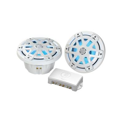 Poly-Planar MA-OC6 6.5" Round Waterproof Blue LED Lit Speaker - White MA-OC6