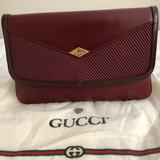 Gucci Bags | Gucci Burgundy Leather Convertible Envelope Clutch | Color: Gold | Size: Os