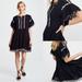 Free People Dresses | New Free People Santiago Mini Dress Gauze Xs | Color: Black | Size: Xs