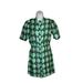 Zara Dresses | New Zara Green Print S/S Snap Front Dress Sz Xs | Color: Black/Green | Size: Xs