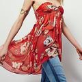 Free People Tops | Free People Mirage Top, Sheer, Removable Straps | Color: Red | Size: M
