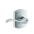 Schlage Accent Lever w/ Greenwich Trim Keyed Entry Lock | 6.8 H x 5.7 W x 4 D in | Wayfair F51AACC625GRW