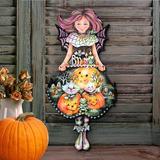 The Holiday Aisle® Halloween Wooden Door Hanger Wood in Brown | 24 H x 18 W x 0.5 D in | Wayfair D63067C935C047CABFD26D1C984D768D