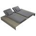 Highland Dunes Double Sun Lounger w/ Cushion Poly Rattan Wicker/Rattan in Gray | 24.8 H x 55.1 W x 82.7 D in | Outdoor Furniture | Wayfair