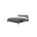 Corrigan Studio® Cogburn Eastern Low Profile Platform Bed Wood & Upholstered/ in Brown/Gray | 33 H x 89 W x 87 D in | Wayfair
