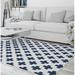 Blue/Navy 60 x 0.08 in Area Rug - Ebern Designs Abdurrahman Geometric Navy Blue Area Rug Polyester | 60 W x 0.08 D in | Wayfair