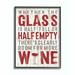 Winston Porter 'Wine Glass Funny Word Kitchen Dining Room Wood Texture Word Design' Graphic Art on Canvas in Black/Red | Wayfair