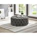 Rosdorf Park Gilbert Tufted Round Cocktail Ottoman in Brown | 17 H x 40 W x 40 D in | Wayfair 4B5C8569143B43CC8D6F3F56307AD57E