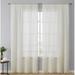 Rosalind Wheeler Tillie Macrame Solid Color Semi-Sheer Rod Pocket Curtain Panels Polyester in White/Brown | 54" W x 84" L | Wayfair