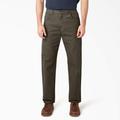 Dickies Men's Relaxed Fit Heavyweight Duck Carpenter Pants - Rinsed Moss Green Size 33 34 (1939)