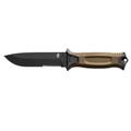 Gerber Messer mit Teilwellenschliff und Holster, Klingenlänge: 12,2 cm, Strongarm Fixed Blade Survival Knife, Coyote, 31-003655