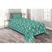 East Urban Home Dark Microfiber Farmhouse/Country Coverlet/Bedspread Set Microfiber in Green | Twin Bedspread + 1 Sham | Wayfair