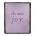 East Urban Home Handwritten Choose Joy Quote Cotton Woven Blanket Cotton in Gray/Indigo | 37 W in | Wayfair 54E2496AB9A249D9BBA657659AAD3809